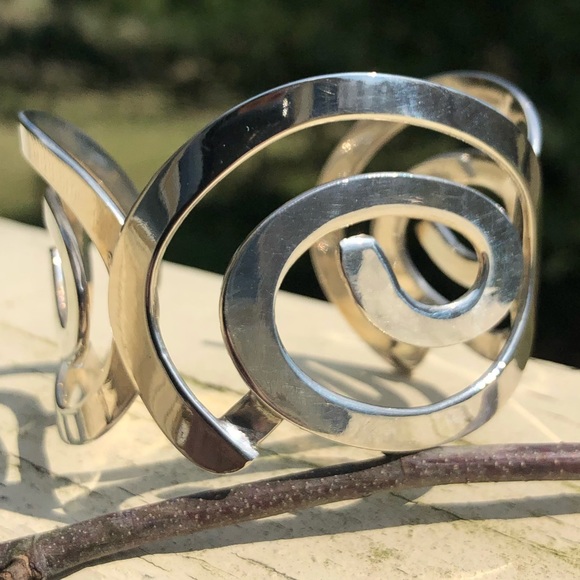 Sterling Silver Swirl Cuff Bracelet - Picture 5 of 5